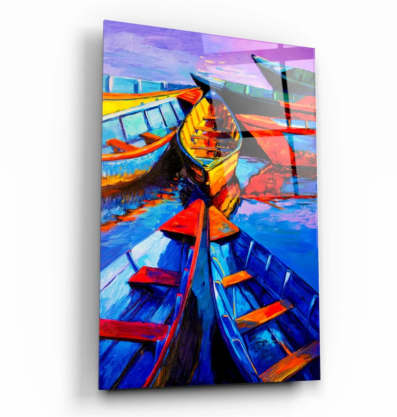 ・"Boats Meeting"・Glass Wall Art