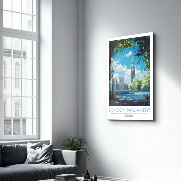 London Parliament England-Travel Posters | Glass Wall Art - Image 2