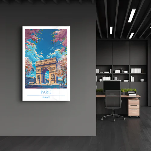 Paris France-Travel Posters | Glass Wall Art - Image 3
