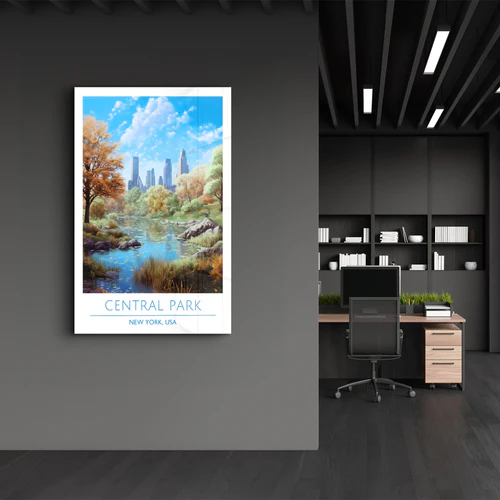 Central Park-New York USA-Travel Posters | Glass Wall Art - Image 3