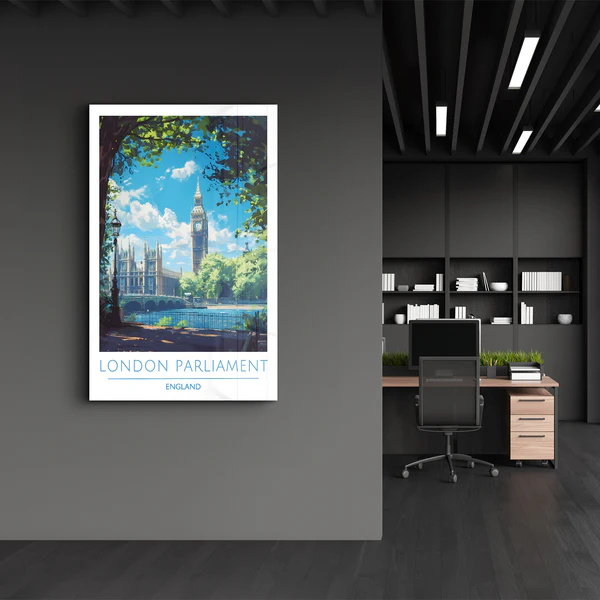 London Parliament England-Travel Posters | Glass Wall Art - Image 3