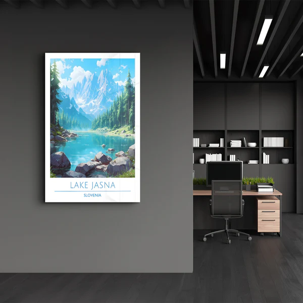 Lake Jasna Slovenia-Travel Posters | Glass Wall Art - Image 3