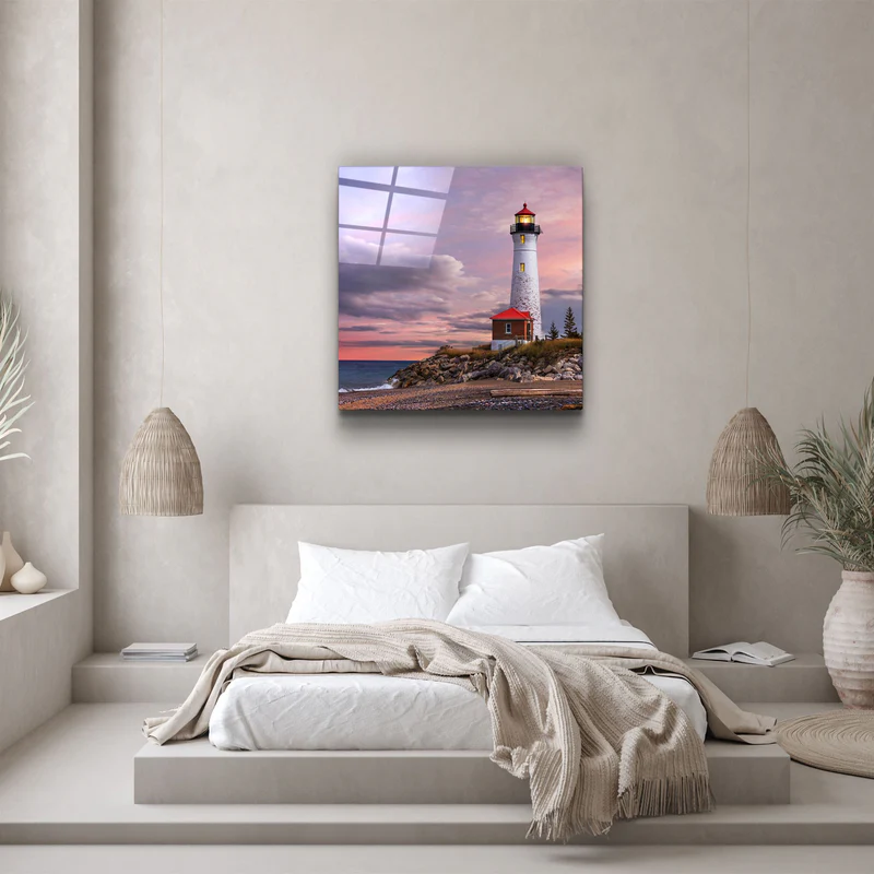 ・"Lighthouse"・Glass Wall Art - Image 3
