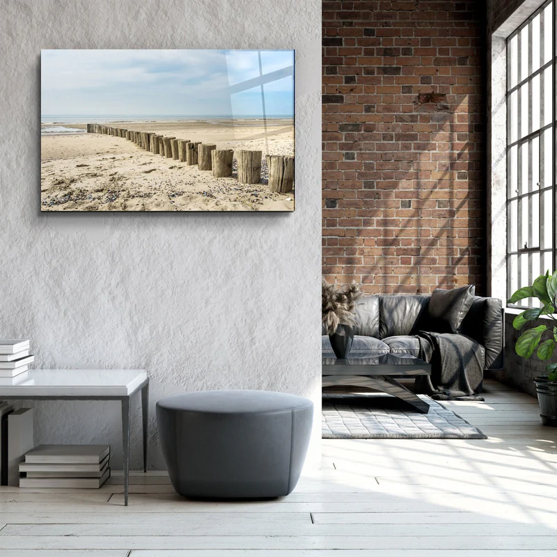 ・"Silent Beach"・Glass Wall Art - Image 3