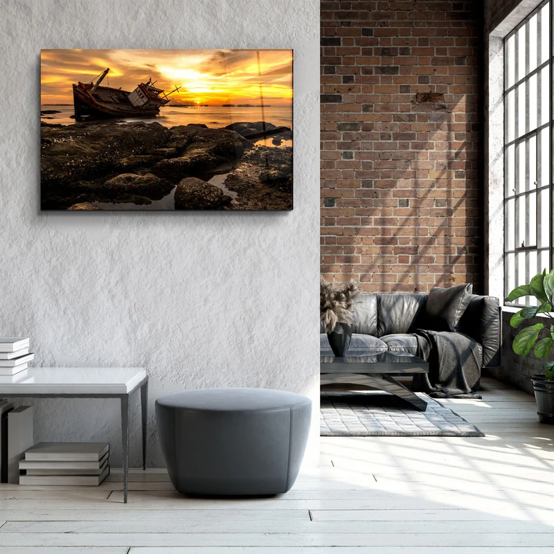 ・"Ship Wreck"・Glass Wall Art - Image 3