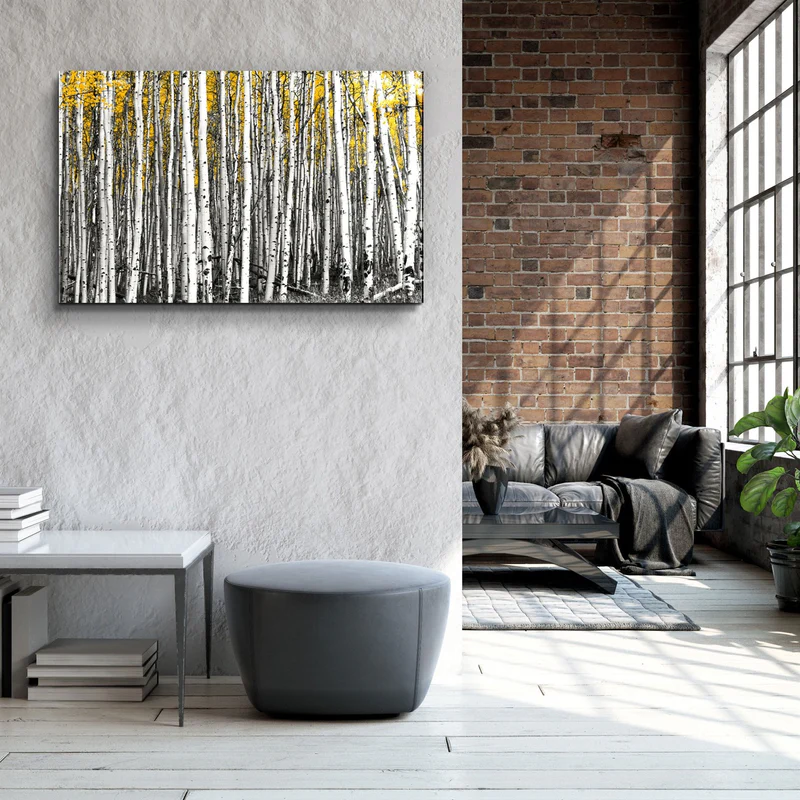 ・"Abstract White Trees"・Glass Wall Art - Image 3