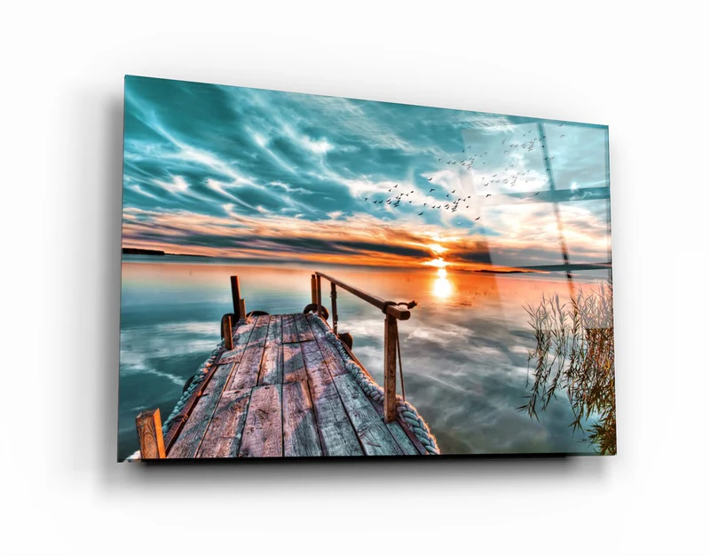 ・"Sunset V2"・Glass Wall Art