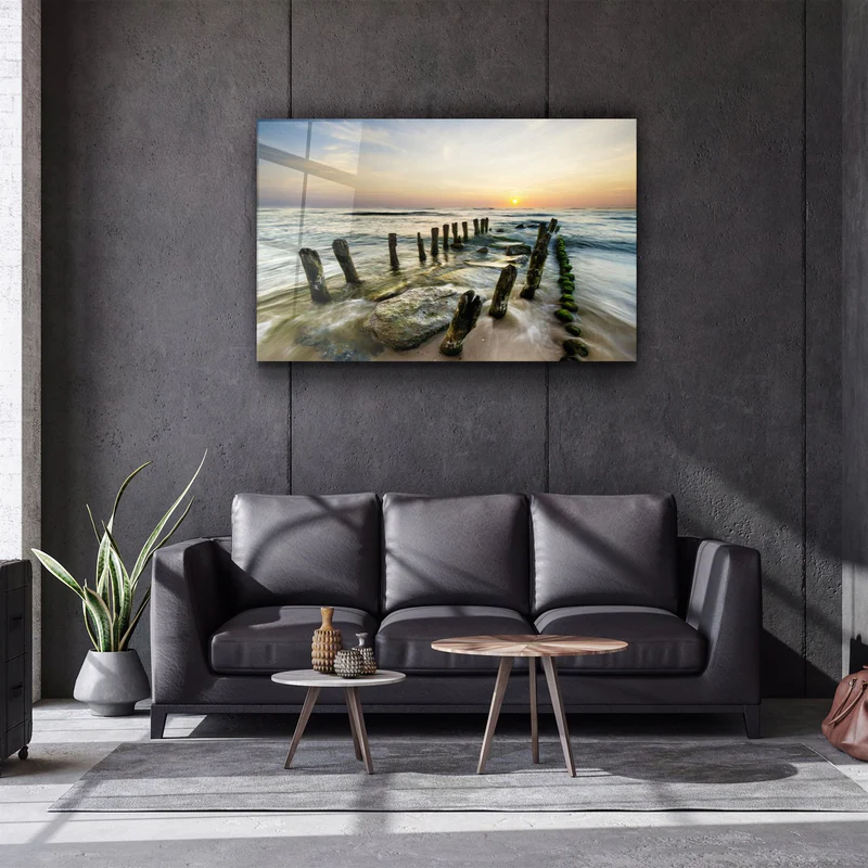 ・"Pier Ruin"・Glass Wall Art - Image 2