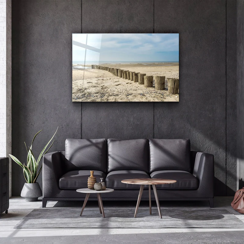 ・"Silent Beach"・Glass Wall Art - Image 2