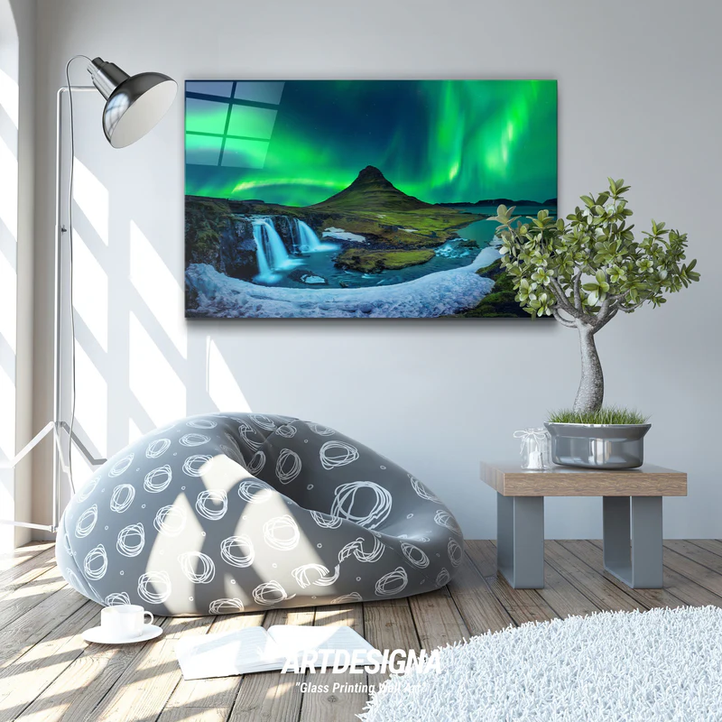 ・"Aurora - Northern Lights"・Glass Wall Art - Image 2