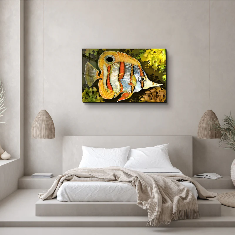 ・"Batik Fish"・Glass Wall Art - Image 2