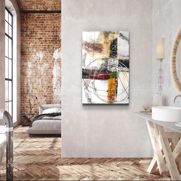 ・"Abstract Oil Painting V2"・Glass Wall Art - Image 2