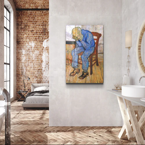 ・"Vincent van Gogh's At Eternity's Gate (1890)"・Glass Wall Art - Image 2