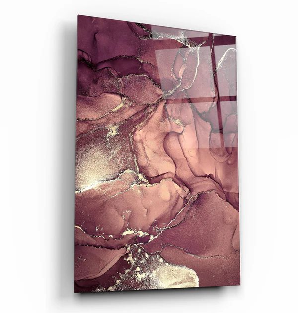 ・"Red Wave Pattern"・Glass Wall Art