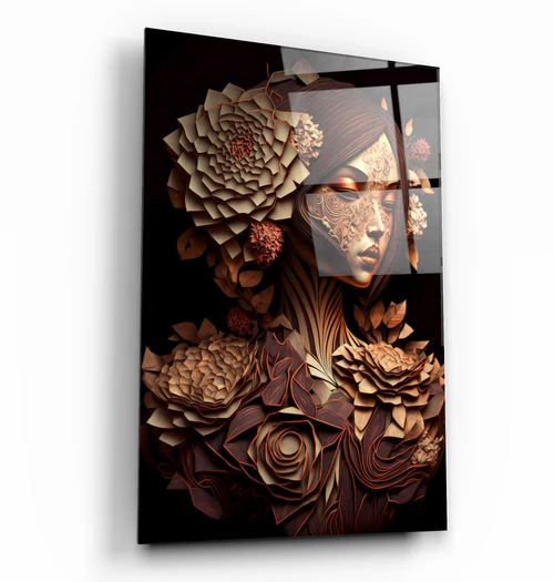 ・"Queen of Nature V2"・Secret World Collection Glass Wall Art