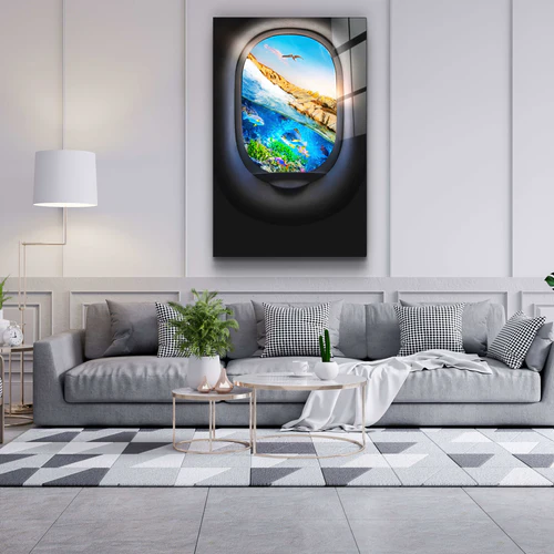 ・"Ocean Window"・Secret World Collection Glass Wall Art - Image 3