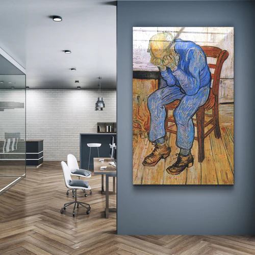 ・"Vincent van Gogh's At Eternity's Gate (1890)"・Glass Wall Art - Image 3
