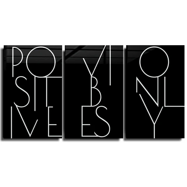 ・"Positive Vibes Only - Trio"・Glass Wall Art