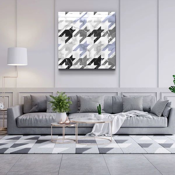 ."Bat Marble V3". Designer's Collection Glass Wall Art - Image 3