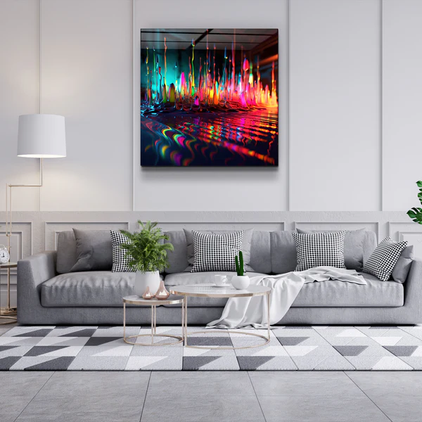."Paint Drops V1". Designers Collection Glass Wall Art - Image 3