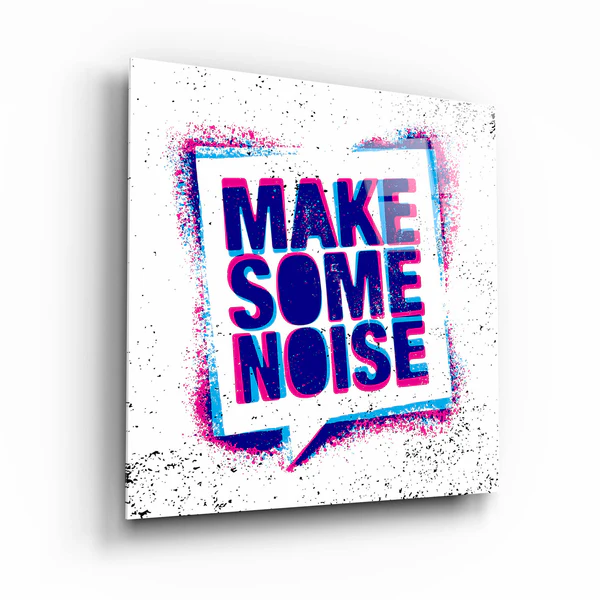 ."Make Some Noise". Designer's Collection Glass Wall Art