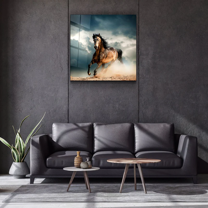 ・"Running Horse"・Glass Wall Art - Image 2