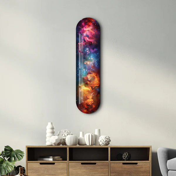 Colourful Space V1 | Glass Wall Art - Image 3