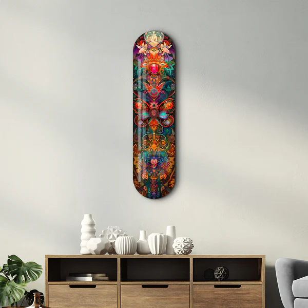 Bohemian Flower Dream V4 | Glass Wall Art - Image 3
