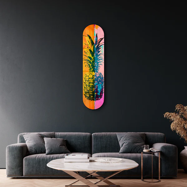 Ananas Pink Orange| Glass Wall Art - Image 2