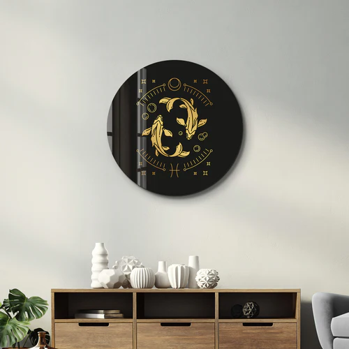 ・"Zodiac Signs - Pisces"・Rounded Glass Wall Art - Image 3