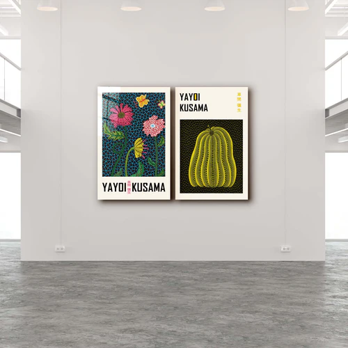 ・"Yayoi Kusama-Duo"・Designer's Collection Glass Wall Art - Image 3