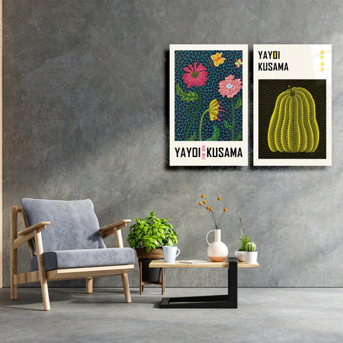 ・"Yayoi Kusama-Duo"・Designer's Collection Glass Wall Art - Image 2