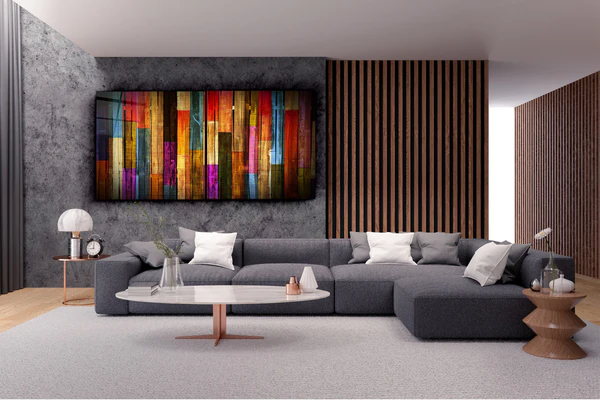 ・"Painted Wood - Duo"・Glass Wall Art - Image 3
