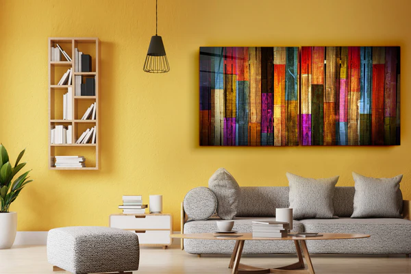 ・"Painted Wood - Duo"・Glass Wall Art - Image 2