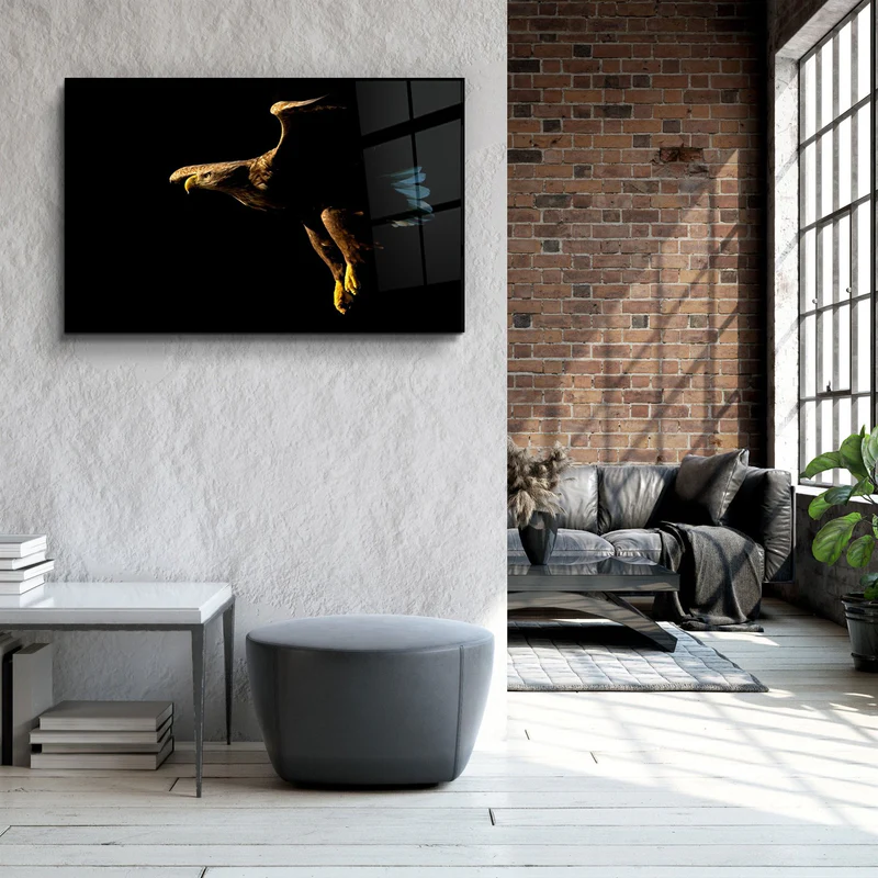 ・"Eagle in Dark"・Glass Wall Art - Image 3