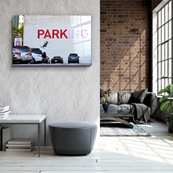 ・"Banksy - Parking"・Designer's Collection Glass Wall Art - Image 3