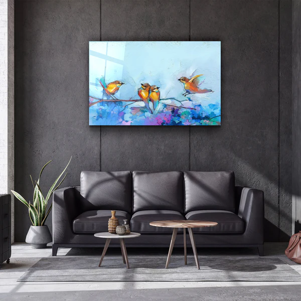 ・"Sunset Meadow Painting"・Glass Wall Art