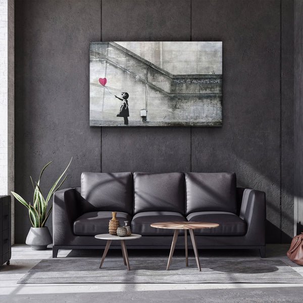 ・"Banksy - Hope"・Glass Wall Art - Image 2