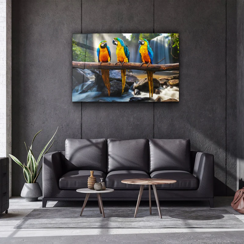 ・"Parrots"・Glass Wall Art - Image 2