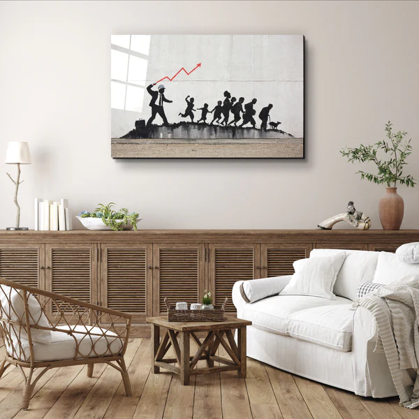 ・"Banksy - Noname"・Designer's Collection Glass Wall Art - Image 2