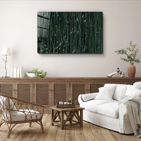 ・"Dark Green Marble"・Glass Wall Art - Image 2